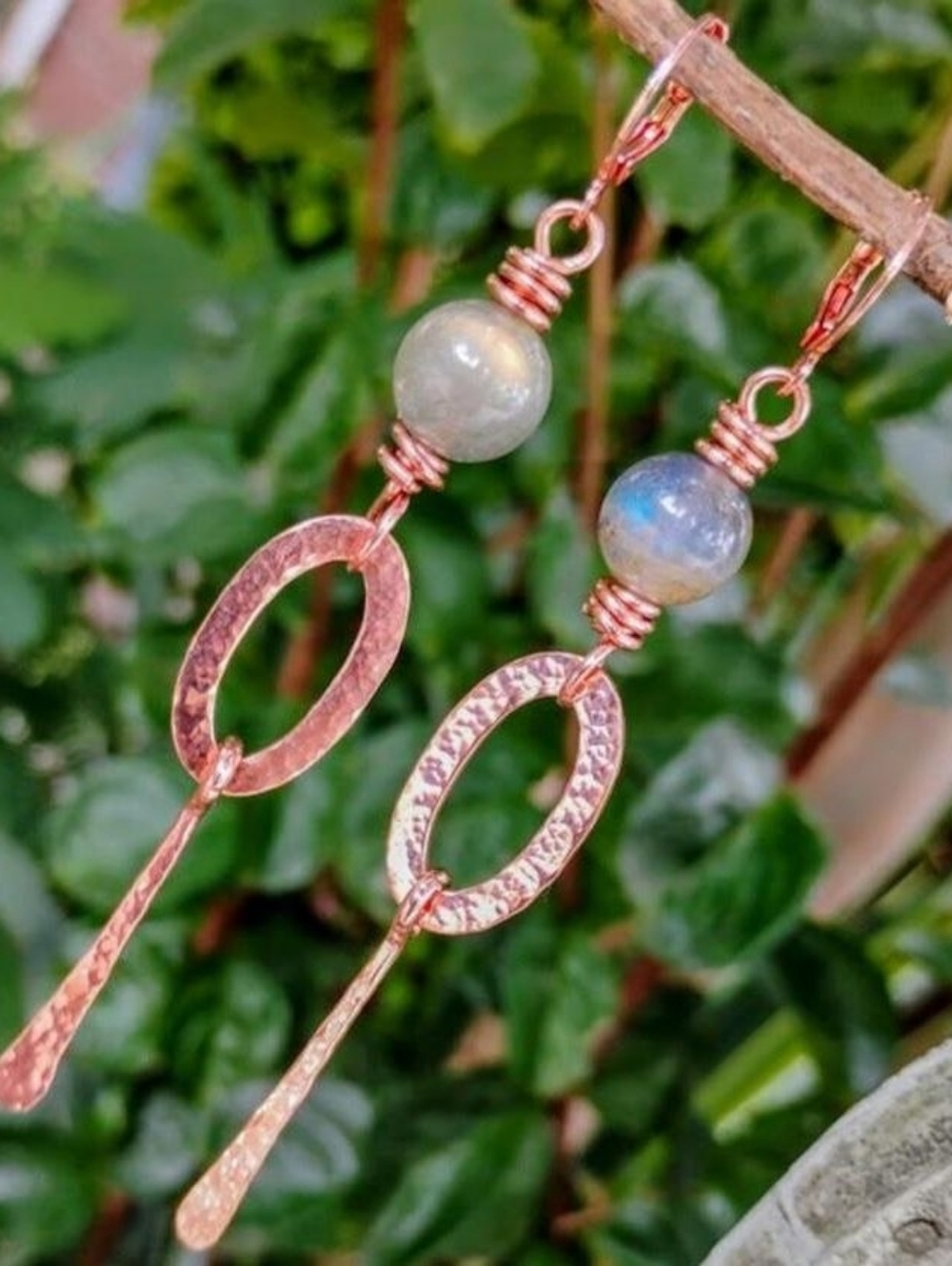 Handcrafted Copper Labradorite Drop Earrings
